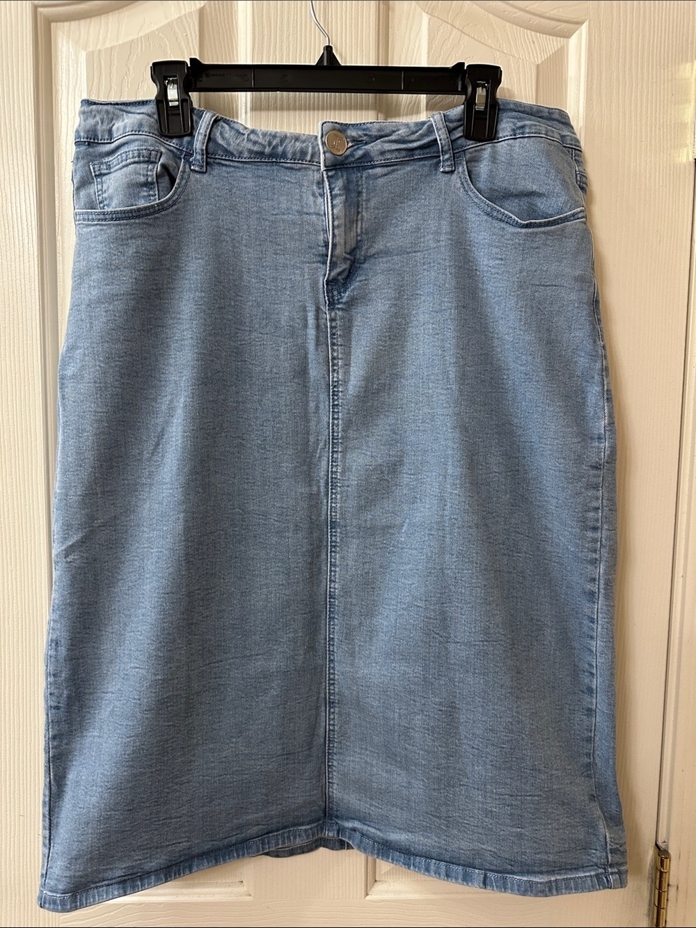 Light Blue Women's Denim Skirt - Classic A-Line Style Inherit Co
